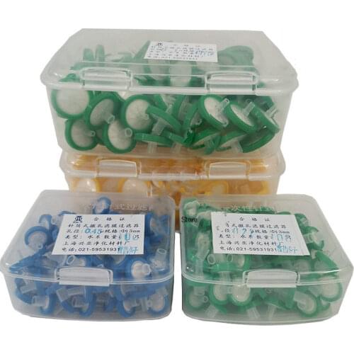 100Pcs/lot Disposable 13mm 0.22um PTFE Hydrophilic Syringe Microporous Filter, Syringe millipore filtration (Pore size 0.22um)