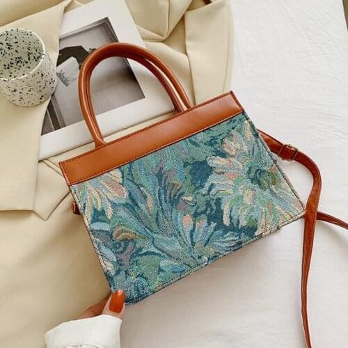 Vintage Printing Small Top-handle Bags For Women Shoulder Bag Casual Designer Handbags Ladies Crossbody Bags Tote