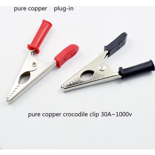 10PCS 30A Metal Alligator Clamps Charging Clips Kit Electric Crocodile Clip For Test Leads With Red And Black Plastic Insulator
