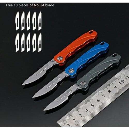 Mini Folding Sharp Scalpel Utility Knife Portable Express Unpacking Keychain Pocket Knife