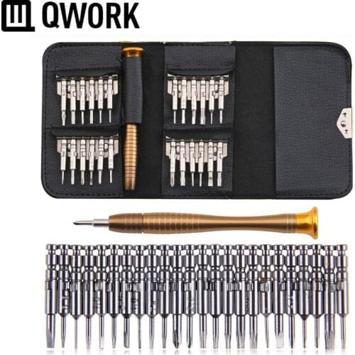 QWORK Mini Precision Screwdriver Set 25 in 1 Repair Tool Set For iPhone Cellphone Tablet PC Hand tools