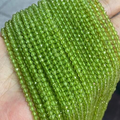 Peridot Natural Faceted Seed Beads 3mm Cutting Loose Green Peridot Beads for Jewelry Making