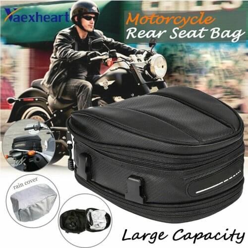 New hot boutique Motorcycle Bike rear trunk Durable Waterproof Back Seat Sports Carry Luggage Tail Bag Saddlebag