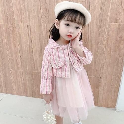 Baby Girl Clothing Girls Suit Long Sleeve Coat+dress Childrens Boutique Clothing Wholesale Kids Clothes