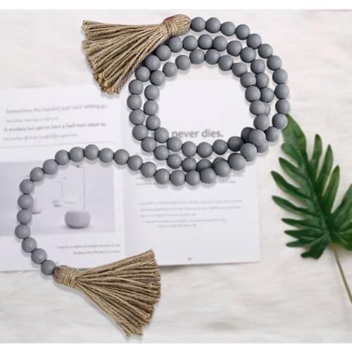 Handmade Woven Wall Hanging Home Decor Macrame Wooden Boho Wooden Bead Garlands Baby Gift Traditional Natural Tassels Design