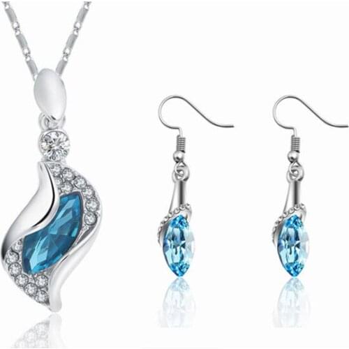 QiLeSen/925 Sterling Silver Necklace Earrings/Ms., Silver Fruit Green Jewelry Set/Wedding/ Engagement/Fine Jewelry S097