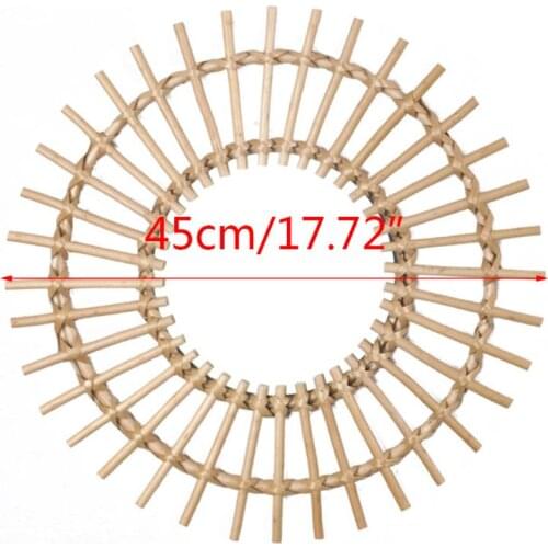 Rattan Innovative Art Decoration Round Makeup Mirror Dressing Bathroom Wall Hang GXMA