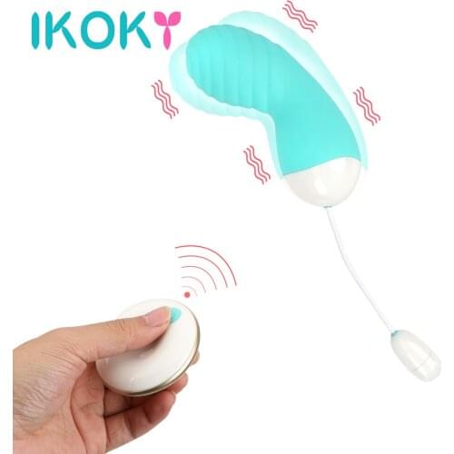 IKOKY Silicone Vibrator Clitoris Stimulation 10 Speed Sex Toy for Woman Wireless Remote Control G spot Vaginal Massager