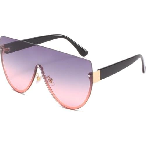 Oversized Rimless Sunglasses Fashion Women Metal Gradient Sun glasses Luxury Lady Sunglass Eyewear UV400 Shades gafas de sol