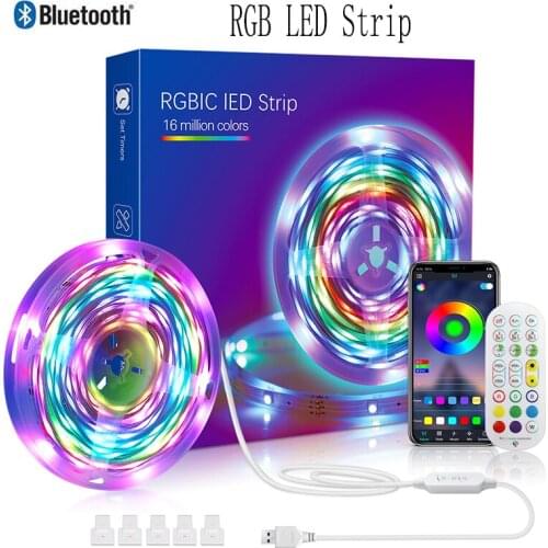 Bluetooth-compatible Led Strip Light RGB Led Lights Tape Flexible Wifi LED Strip Ribbon For TV Backlight Desktop Home Party