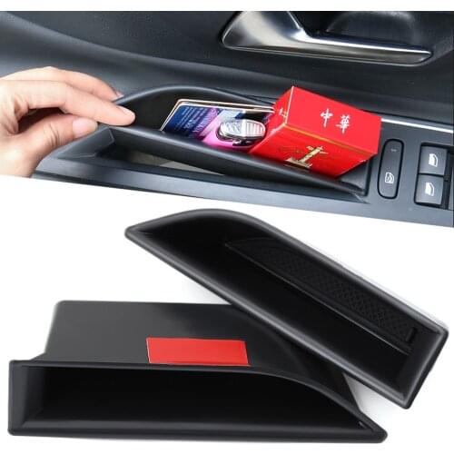 VCiiC 2PCS Front Door Storage Box Fit For Peugeot 3008 5008 GT 2017-2018 Glove Box Bin Arm Rest Door Handle Interior Mouldings