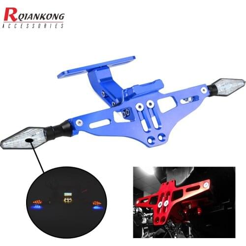 Motorcycle Rear Adjustable License Plate Mount Holder with LED Light For Suzuki GSX-R 600 750 1000 K1 K2 K3 K4 K5 K6 K7 K8 K9