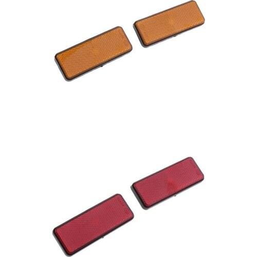 Yellow & Red Reflector for Motorcycle ATV Scooter Dirt Bike Moped 4 Wheeler