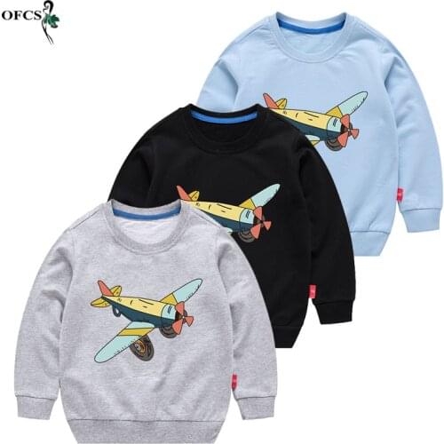 100%Cotton Unisex Cartoon Hoodies Children Sweatshirts Girls Boys Long Sleeved Round Neck Sports Shirt Top Toddler Sweater 2-12Y