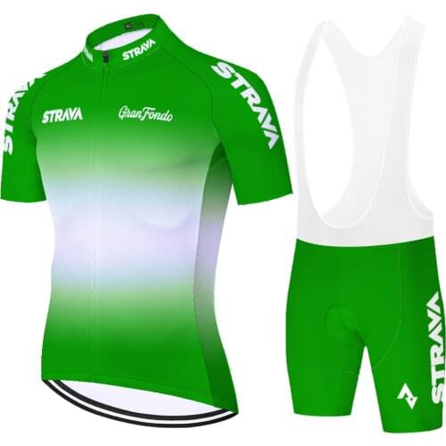 2021 Strava roupas ciclismo quick dry short sleeve cycling jersey set Summer Bicycle culote ciclismo hombre gel 20D