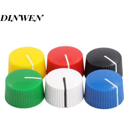 21x12mm Plastic Knob Volume Potentiometer Knob 6.4mm Hole With Set Screw Colorful For Hifi Audio 10PCS