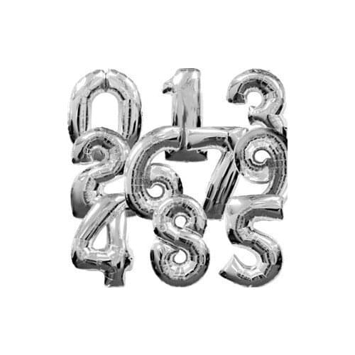 50pcs/lots wholesales 32 inch ( 85cm) Big size foil number balloon Party balloon Wedding balloon ,silver color Free delivery