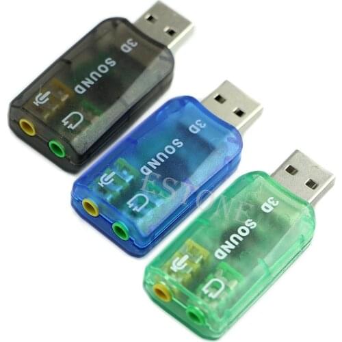 Audio Adapter card 5.1USB to 3.5mm mic headphone Jack Stereo Headset 3D Sound Wholesale Price