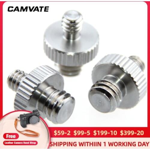CAMVATE 3 Pieces Standard Double-ended Screw Adapter With 1/4"-20 Male To 3/8"-16 Male For Camera,Tripod,Ball Head ,Light Stand