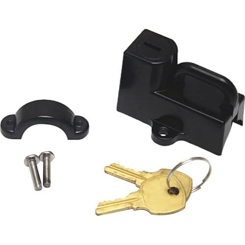 Black 22mm Bar Tube Motorcycle Helmet Anti-theft Lock Rust Proof