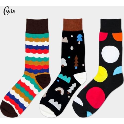 Combed cotton Colorful socks men women cool casual Dress Funny party dress crew Socks 1pair=2pcs ms09