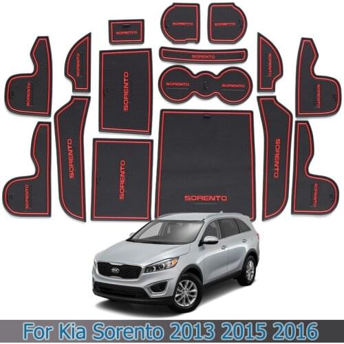 For Kia Sorento 2013 2015 2016 Door Slot Pad Water Coaster Modified Interior Armrest Box Dustproof Mat Non-slip Mat