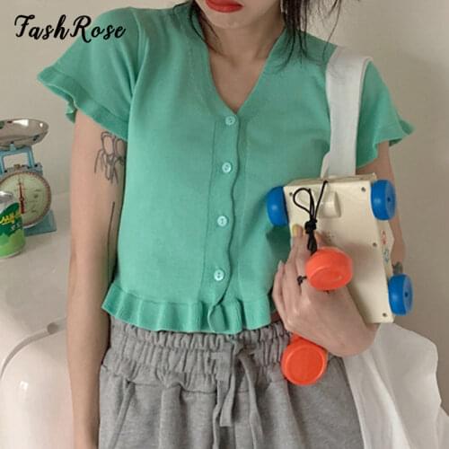 Женские трикотажные футболки FASHROSE China At AliExpress