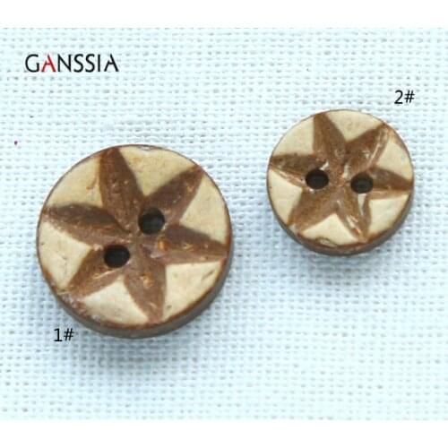 50pcs/lot Size:11.5&15mm Natural Wooden Buttons Round Button Flower for DIY Handwork Garment Dress Sewing Crafts(SS-2414)