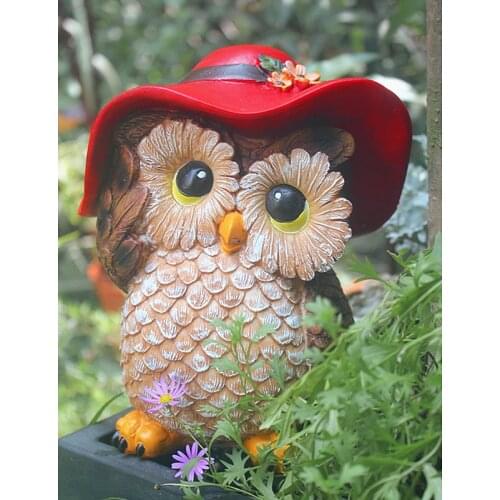 Modern owl Resin Arts and Crafts Creative animal miniature figurines fairy garden home decoration accessories for living room