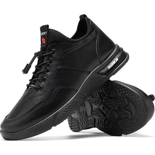 BRAND New 2021High Quality Leather Shoes Men Flats Fashion Mens Casual Shoes Brand Man Soft Comfortable Lace up Black