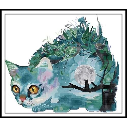 Cats World Counted Cross Stitch Kits Printed Fabric Aida 14CT 11CT DIY Handmade Needlework Set Embroidery Kit Crafts Home Dacor