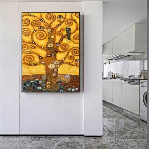 Gustav Klimt Tree Of Life Wall Art Canvas Prints Life Tree Famous Painting Replica Gustav Klimt Canvas Painting For Living Room