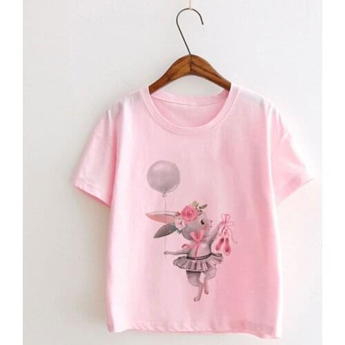 New Fashion Children Clothes Crew Neck T Shirt Teens Casual Tops Boys Cartoon Rabbit Umbrella Elephant Love Print Funny T-Shirt