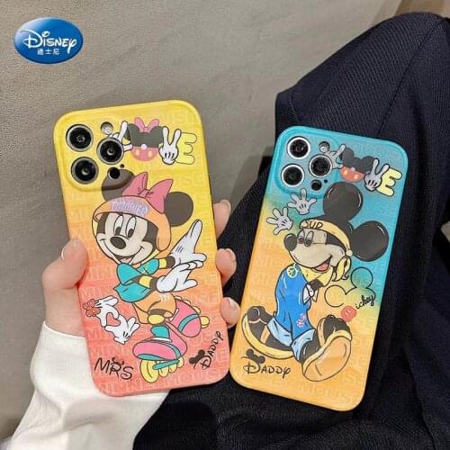 New Color Mickey Mouse Minnie Phone Case For iphone 11 12pro 12 Pro Max Soft IMD Cover For iphone 7 8Plus X XR XS MAX funda case