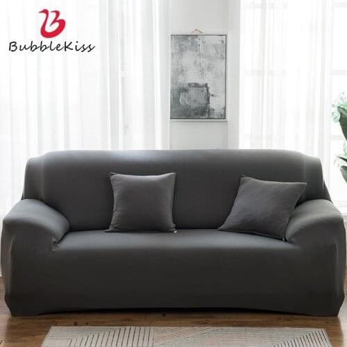 Bubble Kiss Solid Color Elastic Slipcovers Couch Cover Stretch Sofa Towel Corner Sofa Covers for Living Room Fully Wrapped Cover