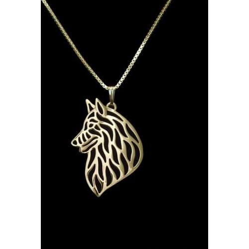 DANGGAO Newest Unique Handmade Belgian Tervuren pendant Necklace for women choker necklace chain Jewelry Pet Lovers Gift Idea