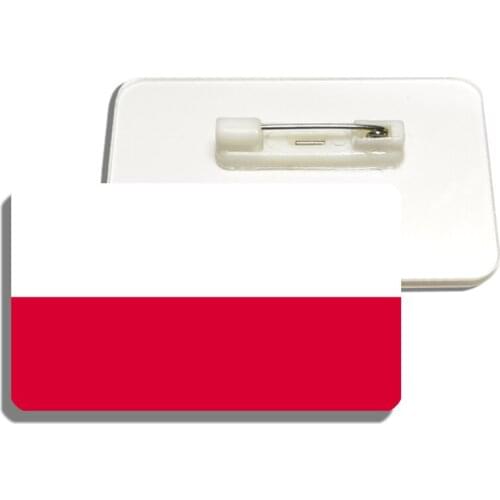 Polish Flag Brooch Poland Acrylic Lapel Pin For Women And Men Patriotic Backpacks Clothes Decor Meeting Party Badge