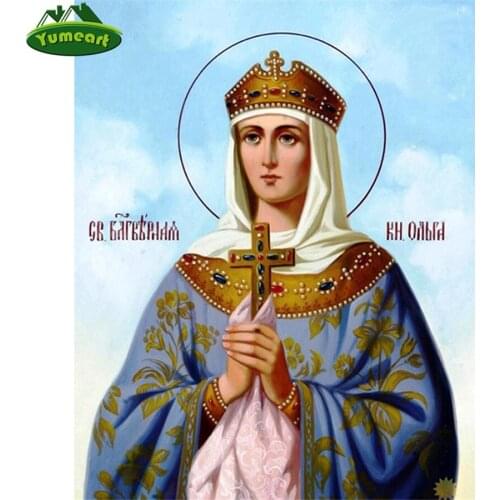 Olga Full Drill Diamond Embroidery Religion Full Diamond Mosaic Holy Princess 5D Diy Diamond Painting Cross Stitch New Year Gift