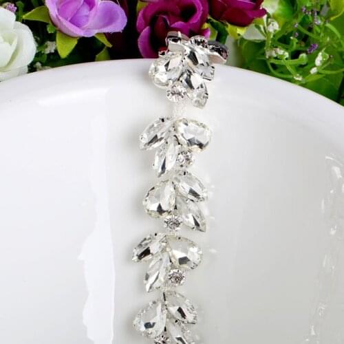White Horse eye Fancy Rhinestone Chain DIY Bags, Garment, Shoes, Box, Pen, Furniture, Greeting Cards Wedding dress 1yard