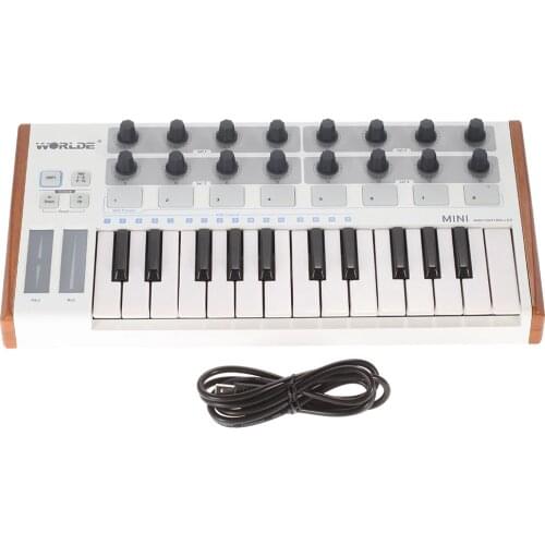 WORLDE MIDI Controller New Ultra-Portable 25-Key Musical Keyboard Synthesizer Piano Keyboards Two Types of Support Midi Keyboard