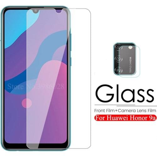 2-in-1 protective glass for huawei honor 9a glass honor 9a moa-lx9n honer 9a 2020 xonor 9 a a9 6.3'' glas screen protector film