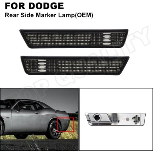 2PCS Smoked Lens Car Rear OE Side Marker Light High Fender Lamp For Dodge Challenger 2008-2014 Charger 2011 2012 2013 2014
