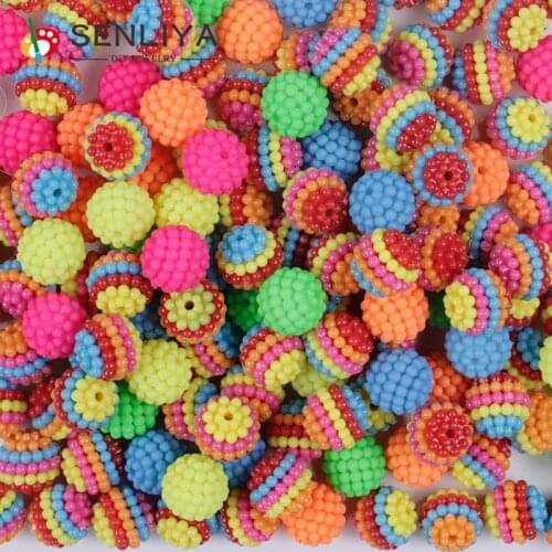 20/40/100Pcs/Lot DIY Neckalce Bracelet Jewelry Accesories 12mm Colorful Bayberry Beads Round Loose Spacer Beads