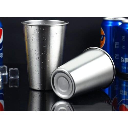 350ML/500ML Stainless Steel Outdoor Drinking Coffee Tea Beer Pint Glasses Cups Mugs Metal Travel Mugs Tumbler Camping