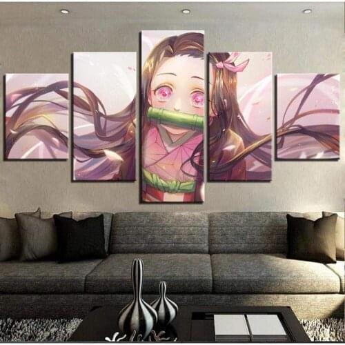 5 Piece Wall Art Canvas Anime Manga Vampire Hunter Figure Pictures Nidouzi Posters Modern Bedroom Wall Decoration Paintings