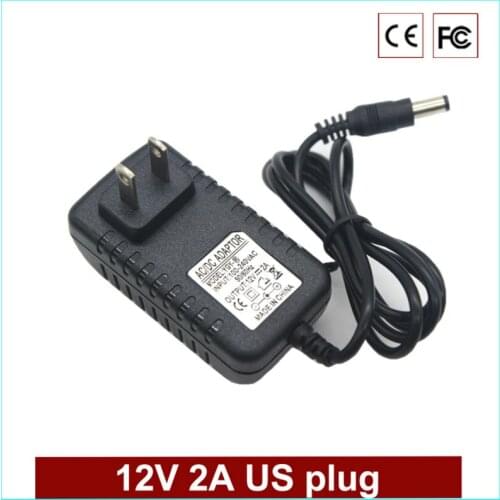 12 V 2A AC 100 V-240 V Converter adapter DC 12 V 2A 2000mA Power supply US plug 5.5mm x 2.1mm for CCTV AHD IP CAMERA adapter