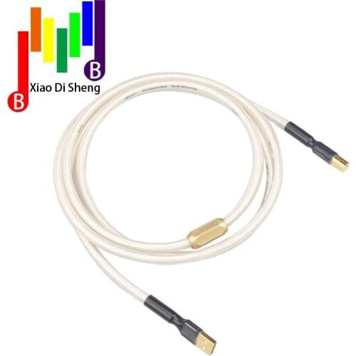 AUDIO Silver-plated QED Hifi usb Cable High Quality Type A to B DAC Data USB Cable OCC+Silver Plated 24K10u Gold Plated Plug