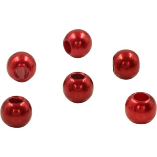Free Shipping Wholesales 50pcs Red Acrylic Shiny Simulated Pearl Rondelle Loose Large Hole Charm Beads Fit European Bracelet