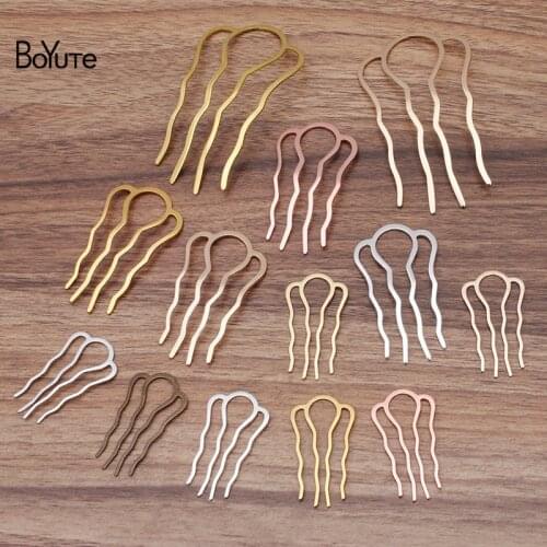 BoYuTe (10 Pieces/Lot) 46*26MM 65*35MM 49*87MM Brass Metal Hair Comb Materials Diy Handmade Hair Jewelry Accessories
