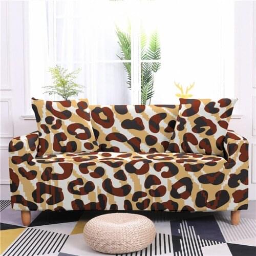 Luxury 3D Leopard Print Sofa Cover Slipcover Stretch Sofa Covers for Living Room Elastic Couch Chair Cover Sofa Towel 1-4-seater